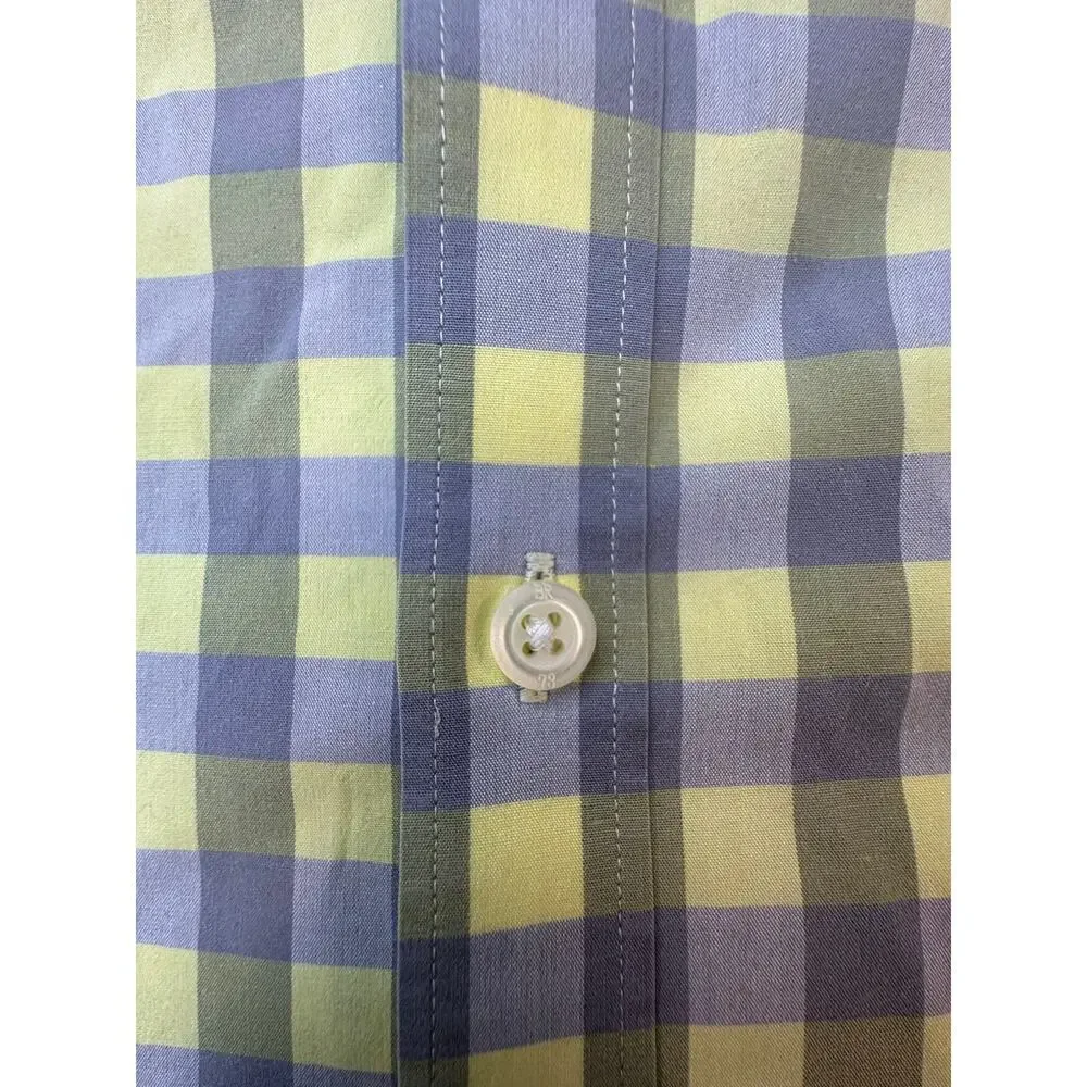 Banana Republic XL Gingham Utility Short Sleeve Plaid Button Up Shirt